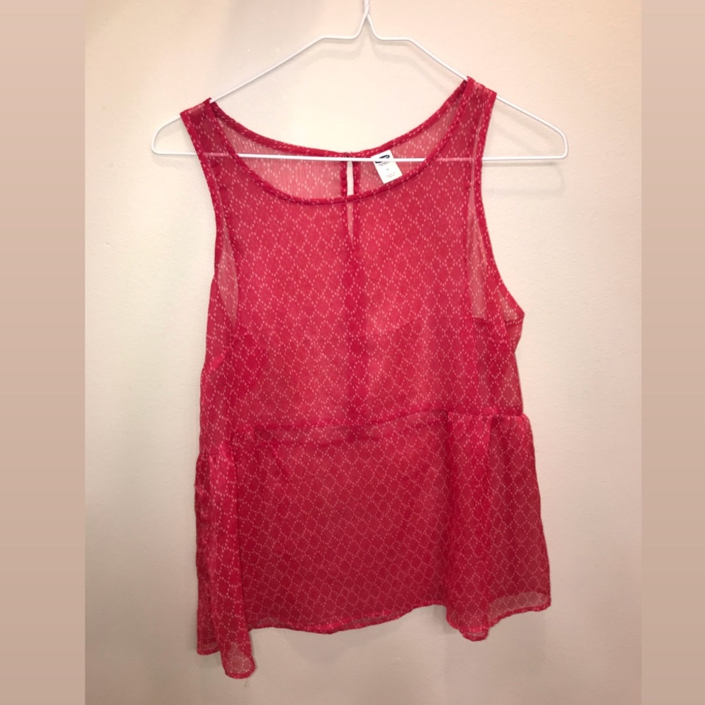 Pinky Coral Tank Top w/ White Pattern